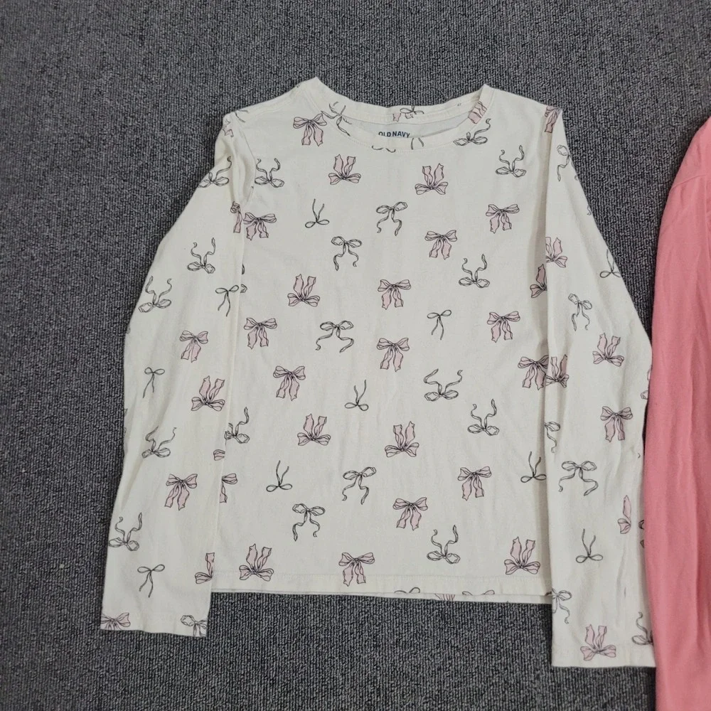 Old Navy Wonder Nation XL 14-16 Long Sleeve Tops Girls Bow Floral Twist 3pc Lot